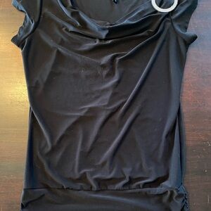 Jason Maxwell Chic Black Cowl Neck Women's Blouse